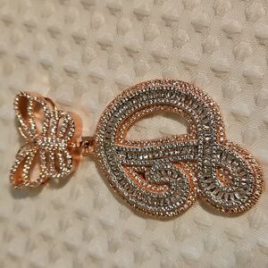 Butterfly Cursive "D" Pendant